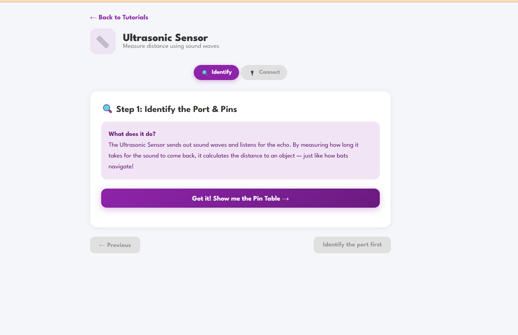 Tutorial — Identify ports and pins